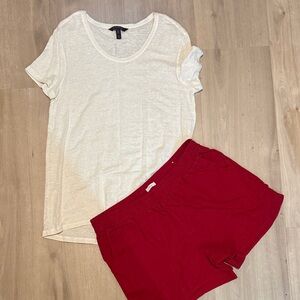 Casual White T-Shirt and shorts for Women